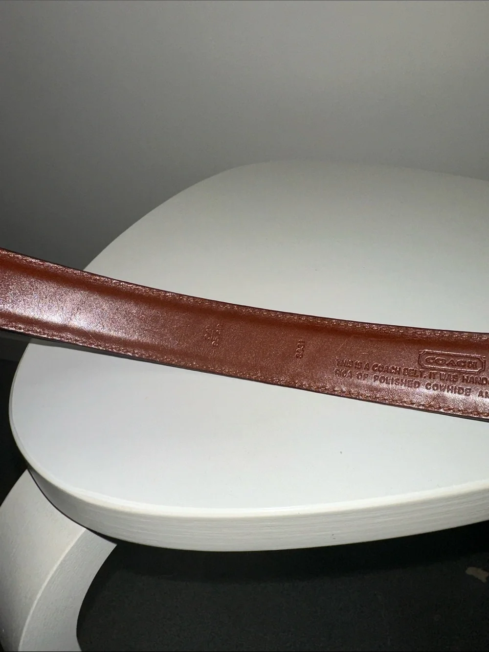 Men’s Coach Genuine Cowhide Leather Belt with Brass Buckle